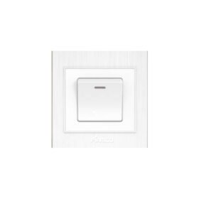 مفتاح سخان - 20 أمبير مع لمبة - فيامكو - أبيض - مودرن