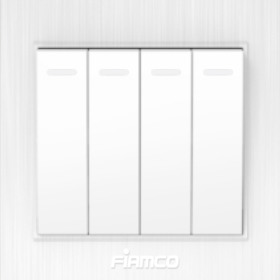 مفتاح رباعى - 16 أمبير - فيامكو - أبيض - مودرن