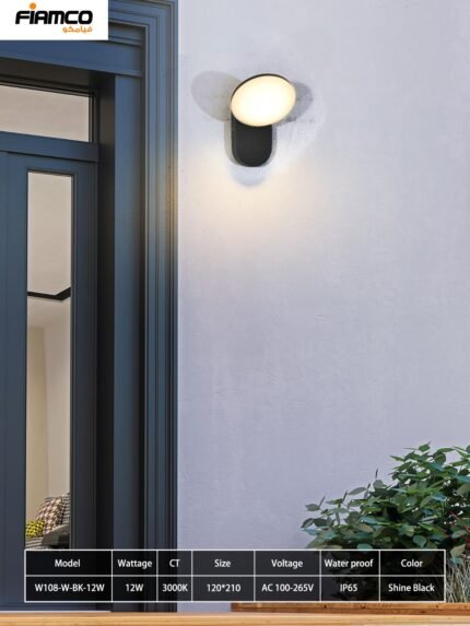 FMO-W108-W-12W-3000K-SBK